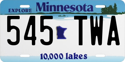 MN license plate 545TWA
