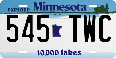 MN license plate 545TWC