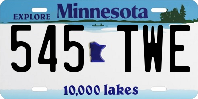 MN license plate 545TWE