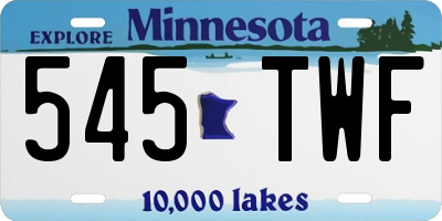 MN license plate 545TWF