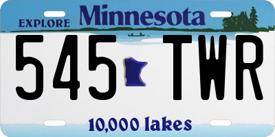 MN license plate 545TWR