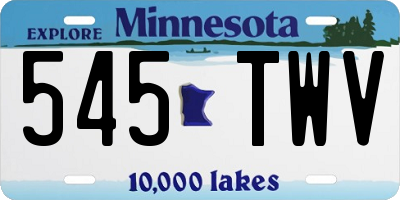 MN license plate 545TWV