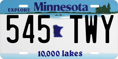MN license plate 545TWY