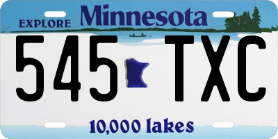 MN license plate 545TXC
