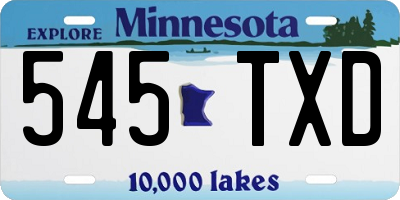 MN license plate 545TXD