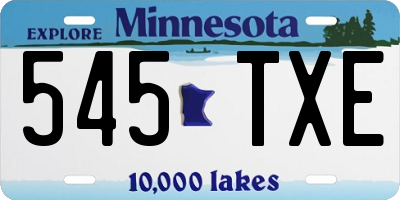 MN license plate 545TXE