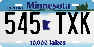 MN license plate 545TXK