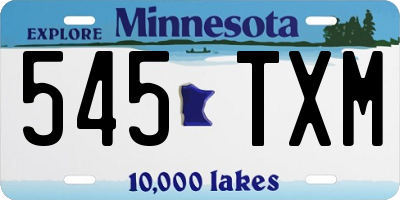 MN license plate 545TXM