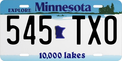 MN license plate 545TXO