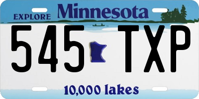 MN license plate 545TXP