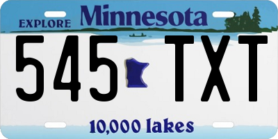 MN license plate 545TXT