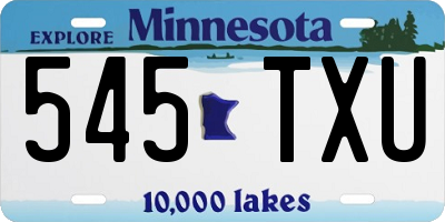 MN license plate 545TXU