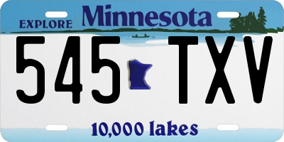 MN license plate 545TXV