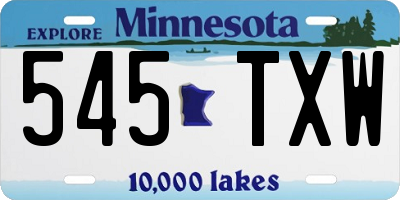 MN license plate 545TXW