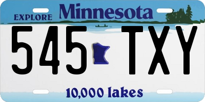MN license plate 545TXY