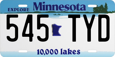 MN license plate 545TYD