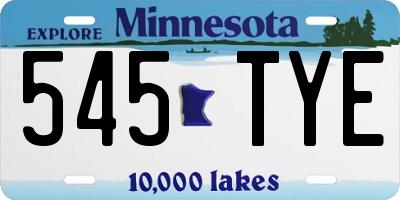 MN license plate 545TYE