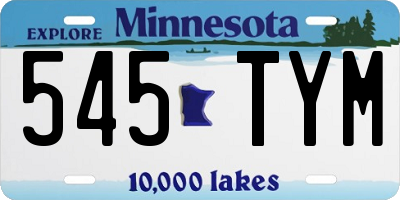MN license plate 545TYM