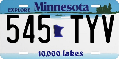 MN license plate 545TYV