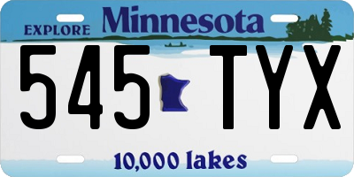 MN license plate 545TYX