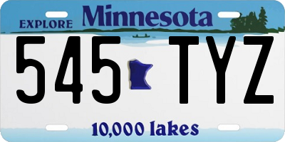MN license plate 545TYZ