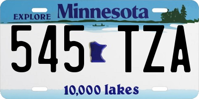 MN license plate 545TZA