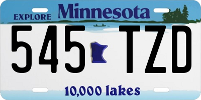 MN license plate 545TZD