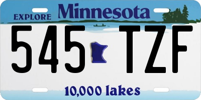 MN license plate 545TZF