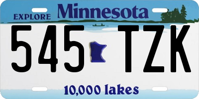 MN license plate 545TZK