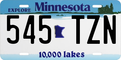 MN license plate 545TZN
