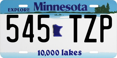 MN license plate 545TZP