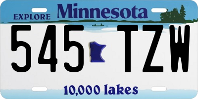 MN license plate 545TZW