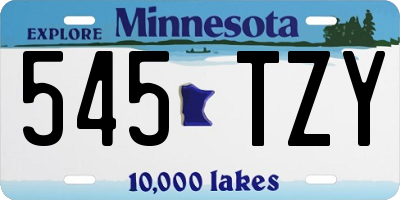 MN license plate 545TZY