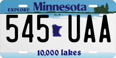 MN license plate 545UAA