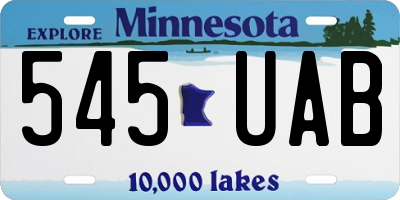 MN license plate 545UAB