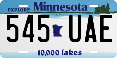 MN license plate 545UAE