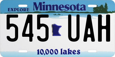 MN license plate 545UAH