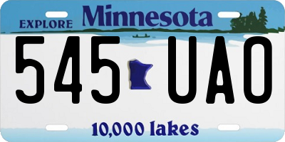 MN license plate 545UAO
