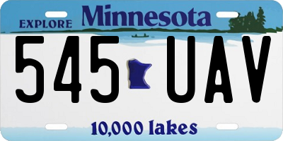 MN license plate 545UAV