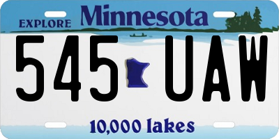 MN license plate 545UAW