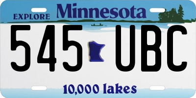 MN license plate 545UBC