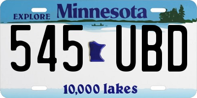 MN license plate 545UBD