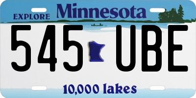 MN license plate 545UBE
