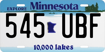 MN license plate 545UBF