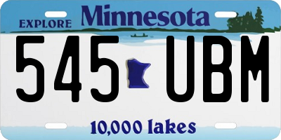 MN license plate 545UBM