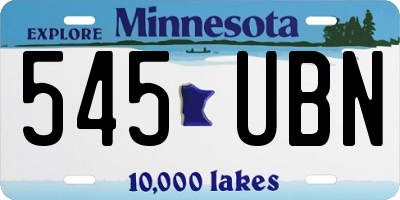 MN license plate 545UBN