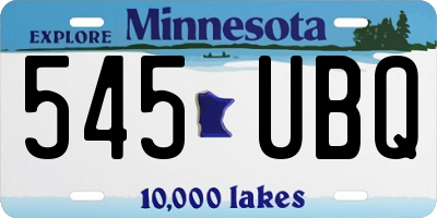 MN license plate 545UBQ