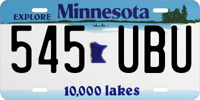 MN license plate 545UBU