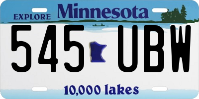 MN license plate 545UBW