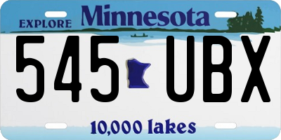 MN license plate 545UBX